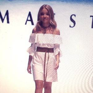 White Off Shoulder Cotton Dress